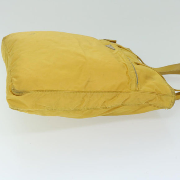 PRADA Tote Bag Nylon Yellow Auth 67978