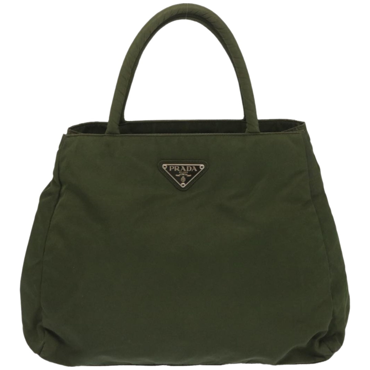 PRADA Hand Bag Nylon Khaki Auth 67980