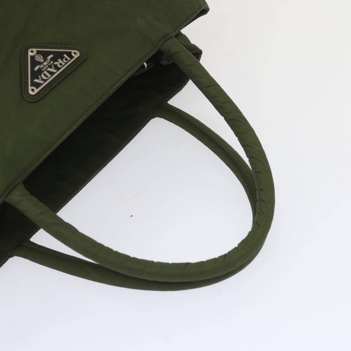 PRADA Hand Bag Nylon Khaki Auth 67980