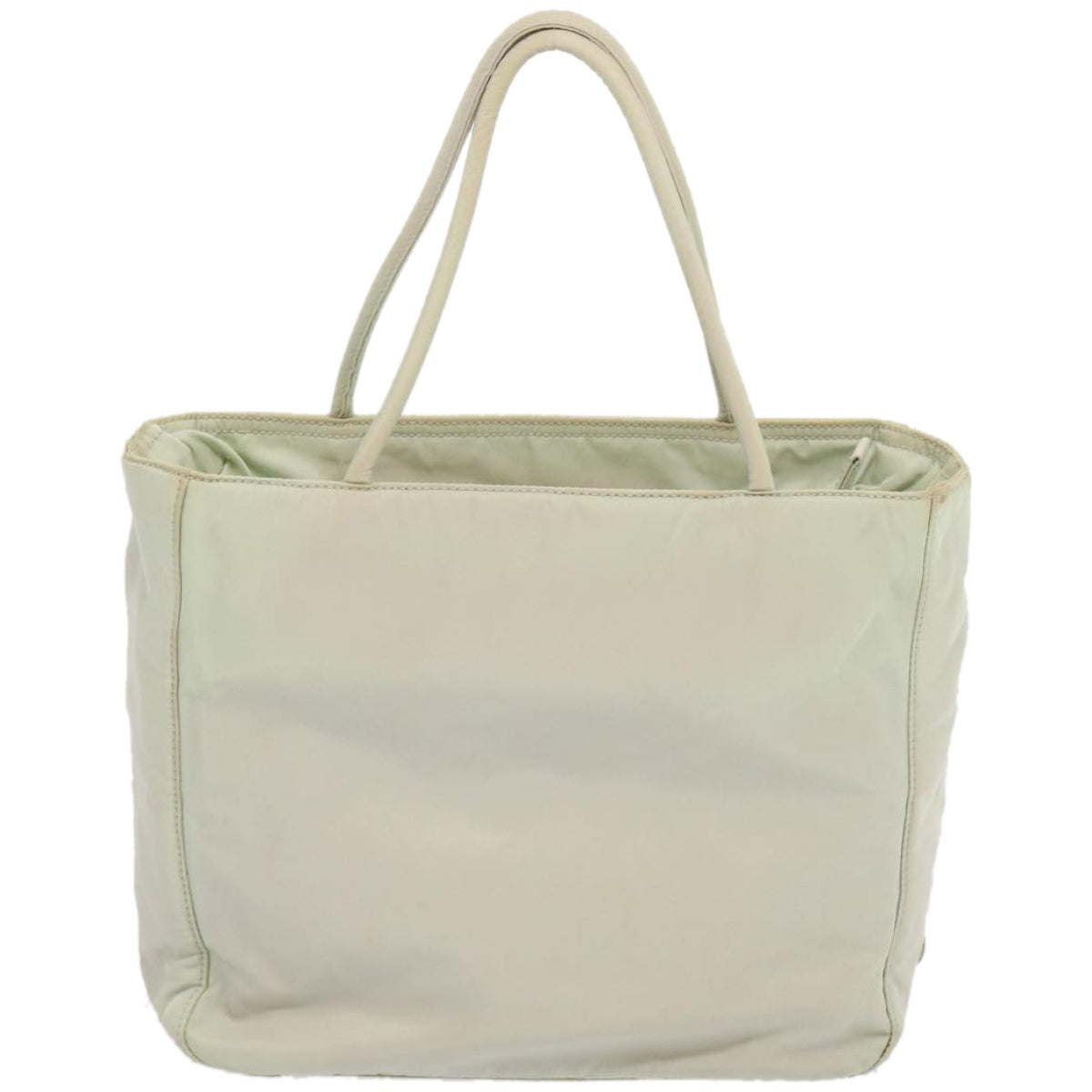 PRADA Hand Bag Nylon White Auth 67984