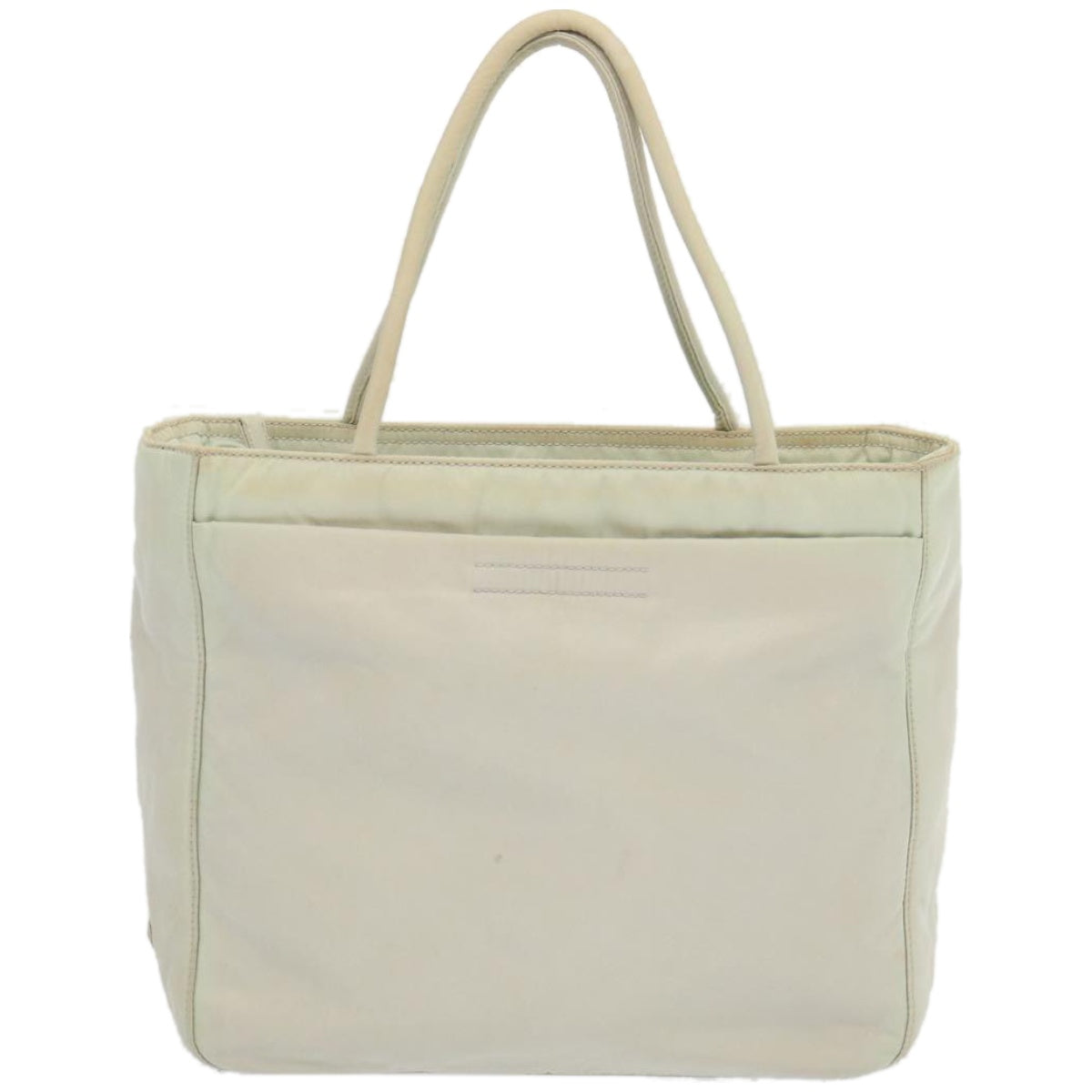 PRADA Hand Bag Nylon White Auth 67984 - 0