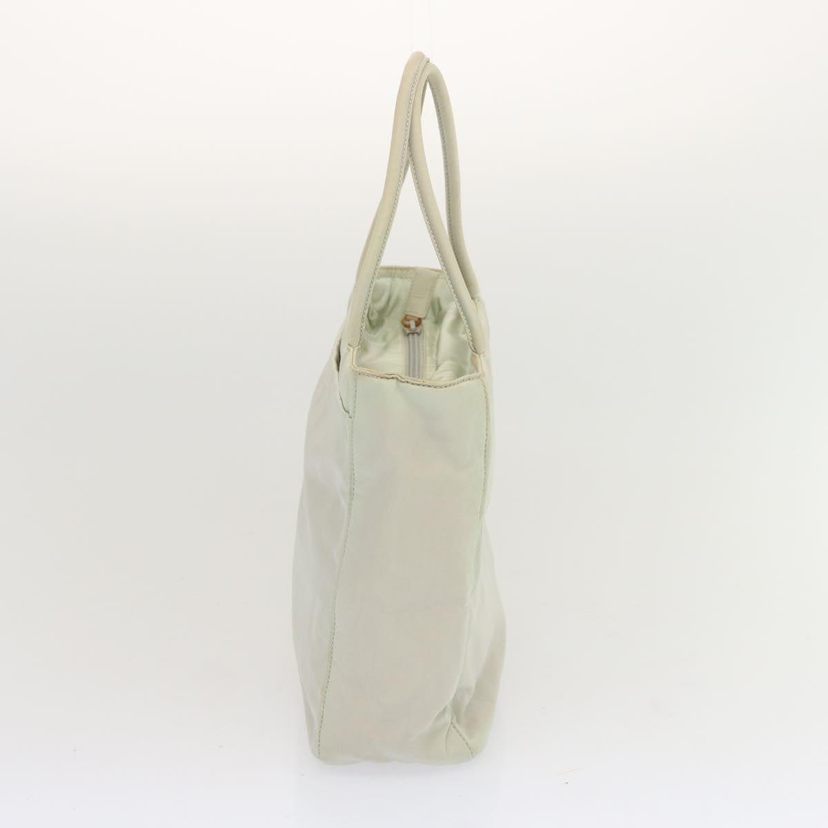 PRADA Hand Bag Nylon White Auth 67984