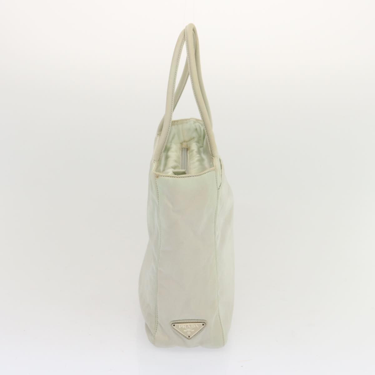 PRADA Hand Bag Nylon White Auth 67984