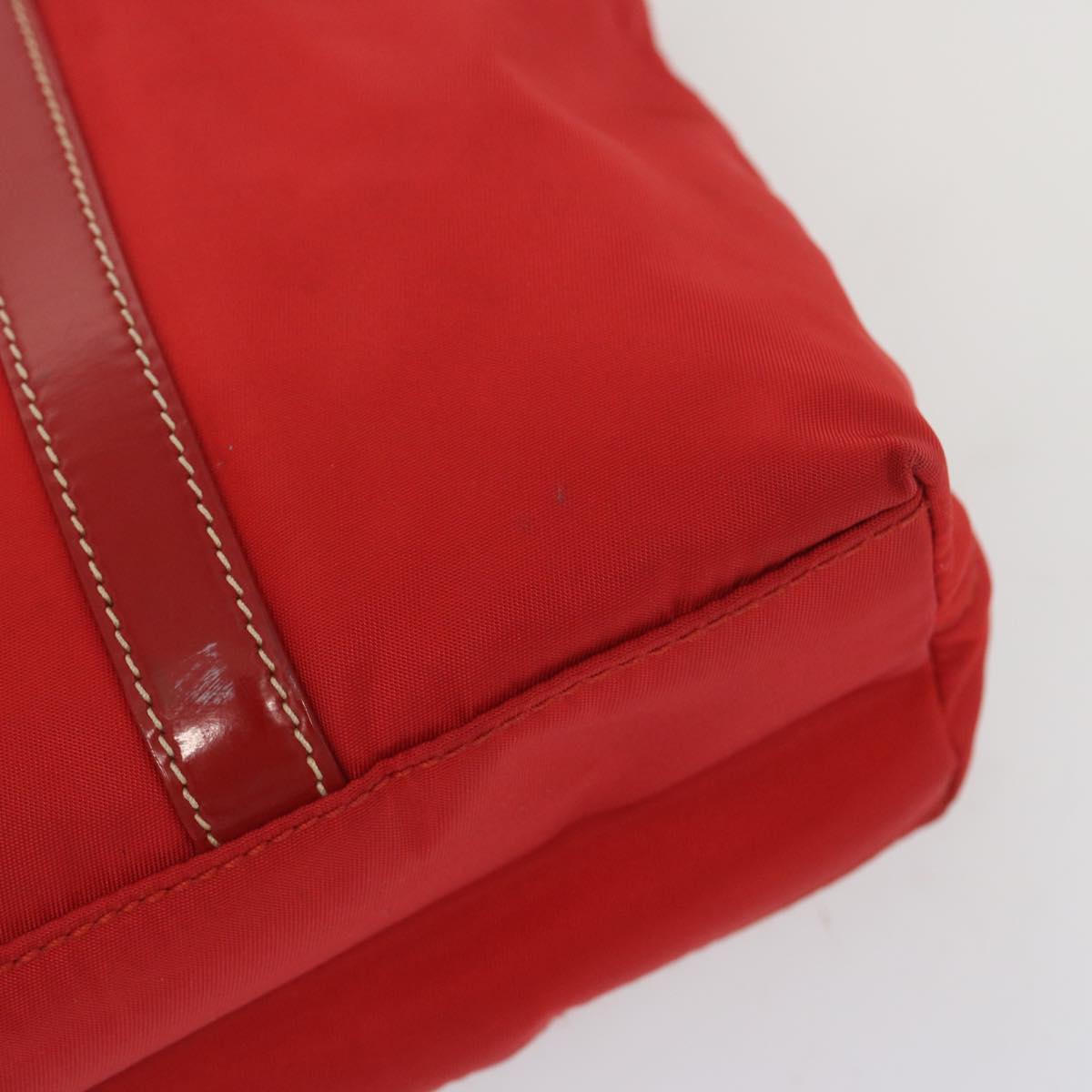 PRADA Hand Bag Nylon 2way Red Auth 67986