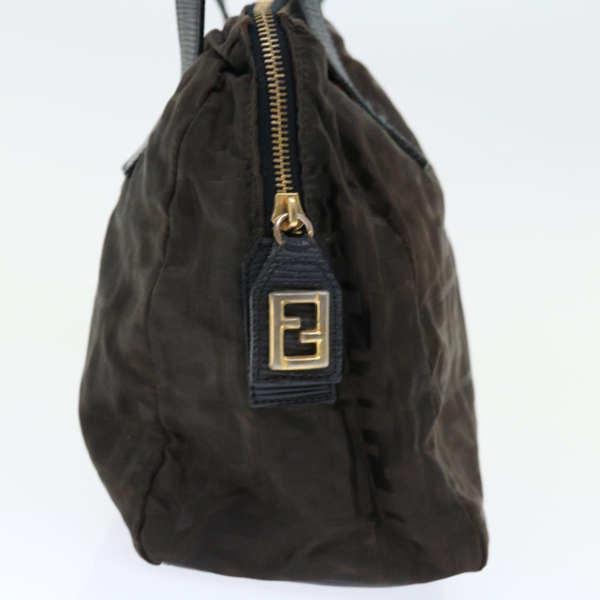 FENDI Zucca Canvas Hand Bag Black Auth 67993