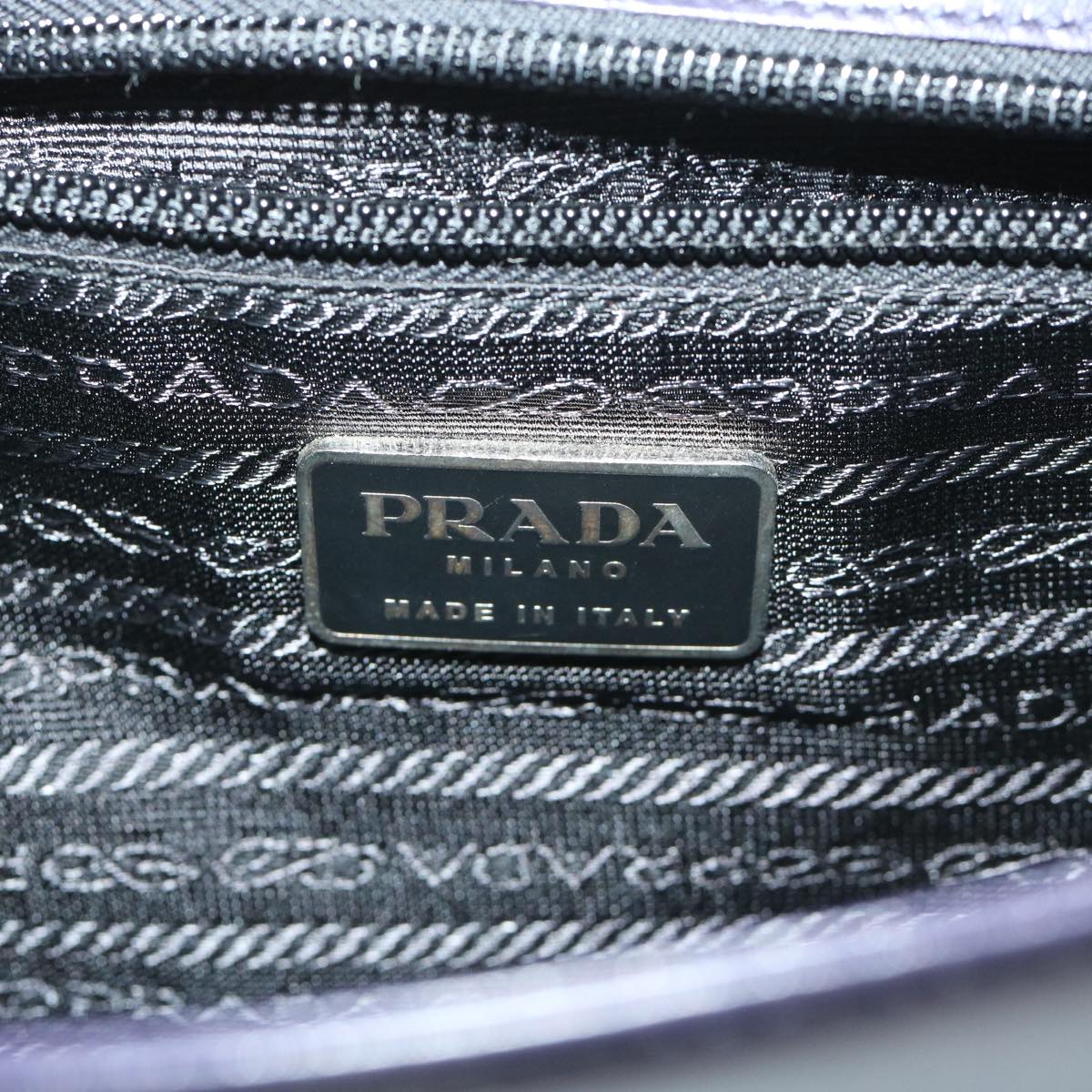 PRADA Shoulder Bag Leather Purple Auth 68014