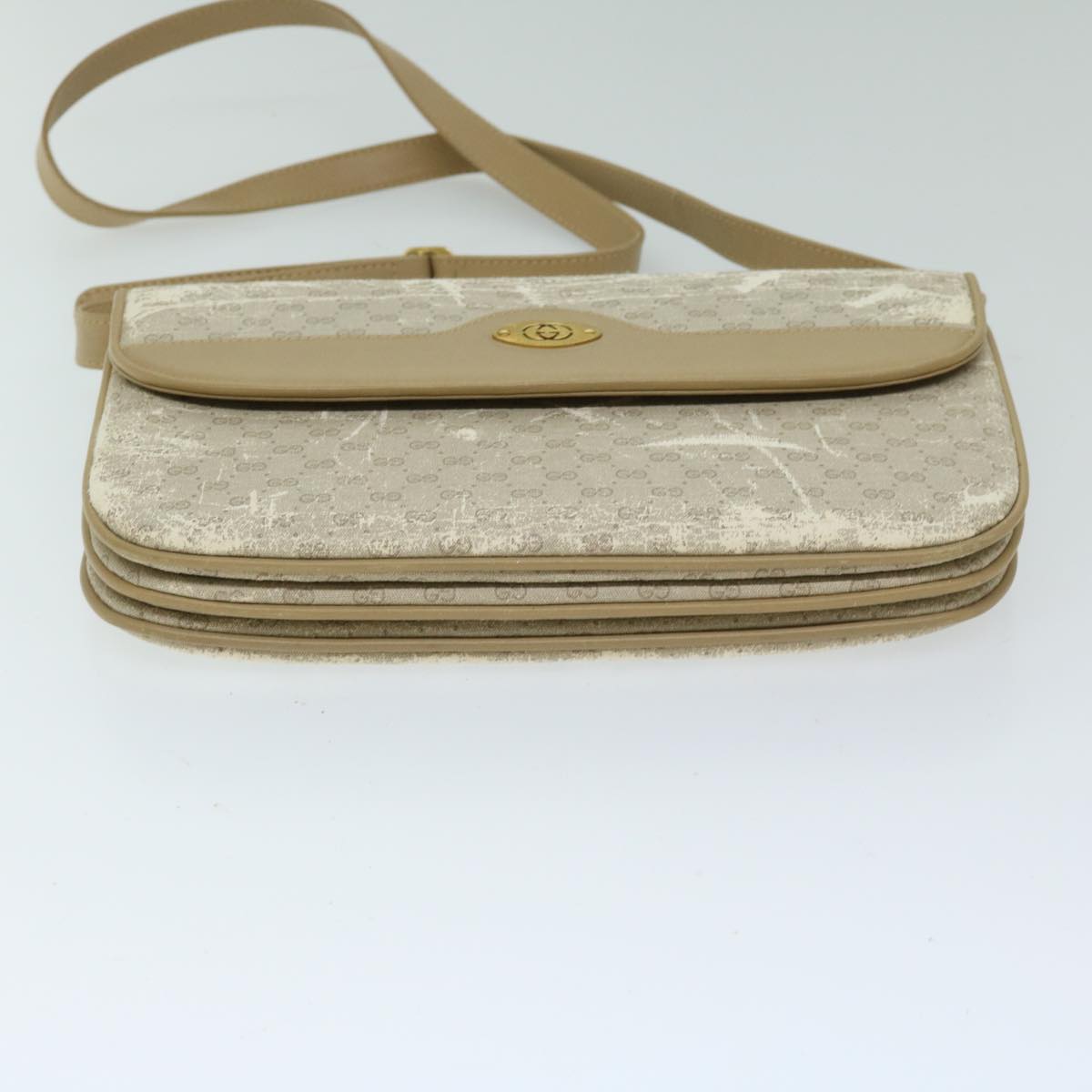 GUCCI Micro GG Canvas Shoulder Bag Beige 004 106 0024 Auth 68018