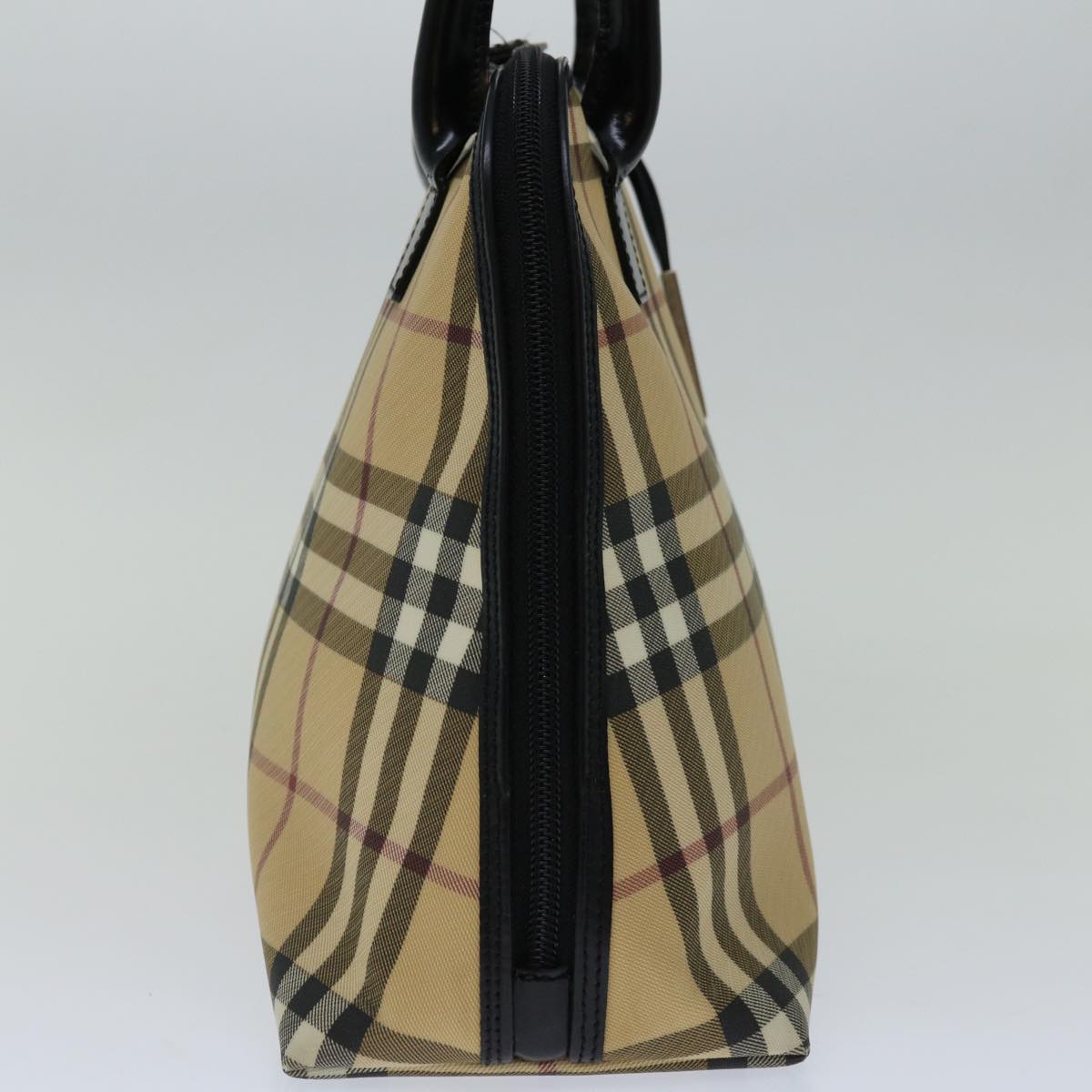 BURBERRY Nova Check Hand Bag Coated Canvas Beige Auth 68020