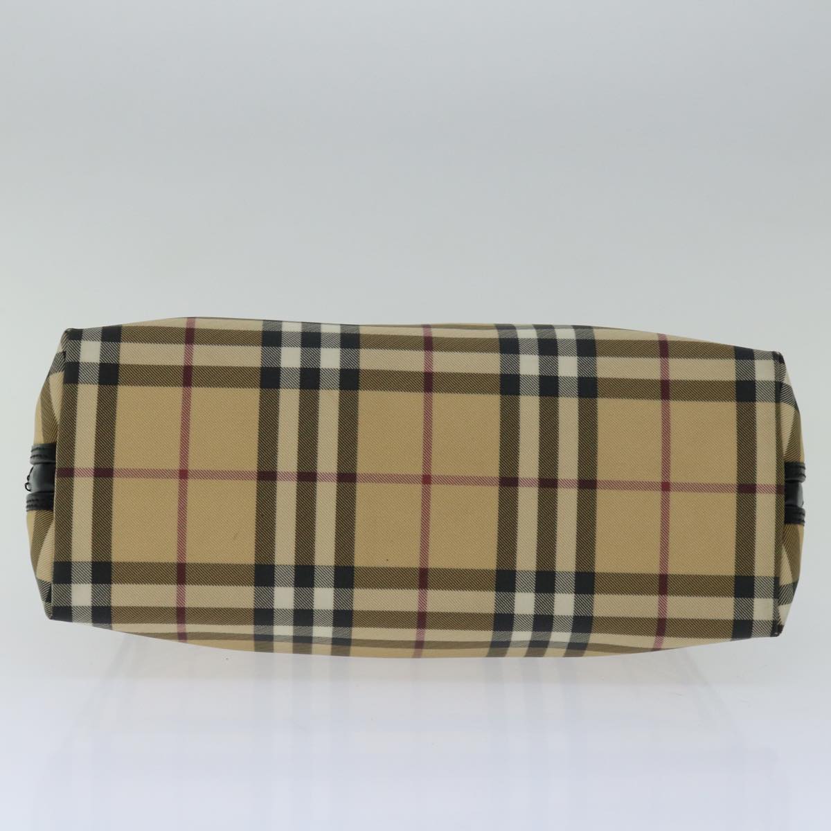 BURBERRY Nova Check Hand Bag Coated Canvas Beige Auth 68020