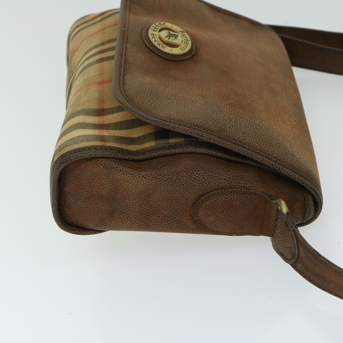 Burberrys Nova Check Shoulder Bag Canvas Beige Auth 68022