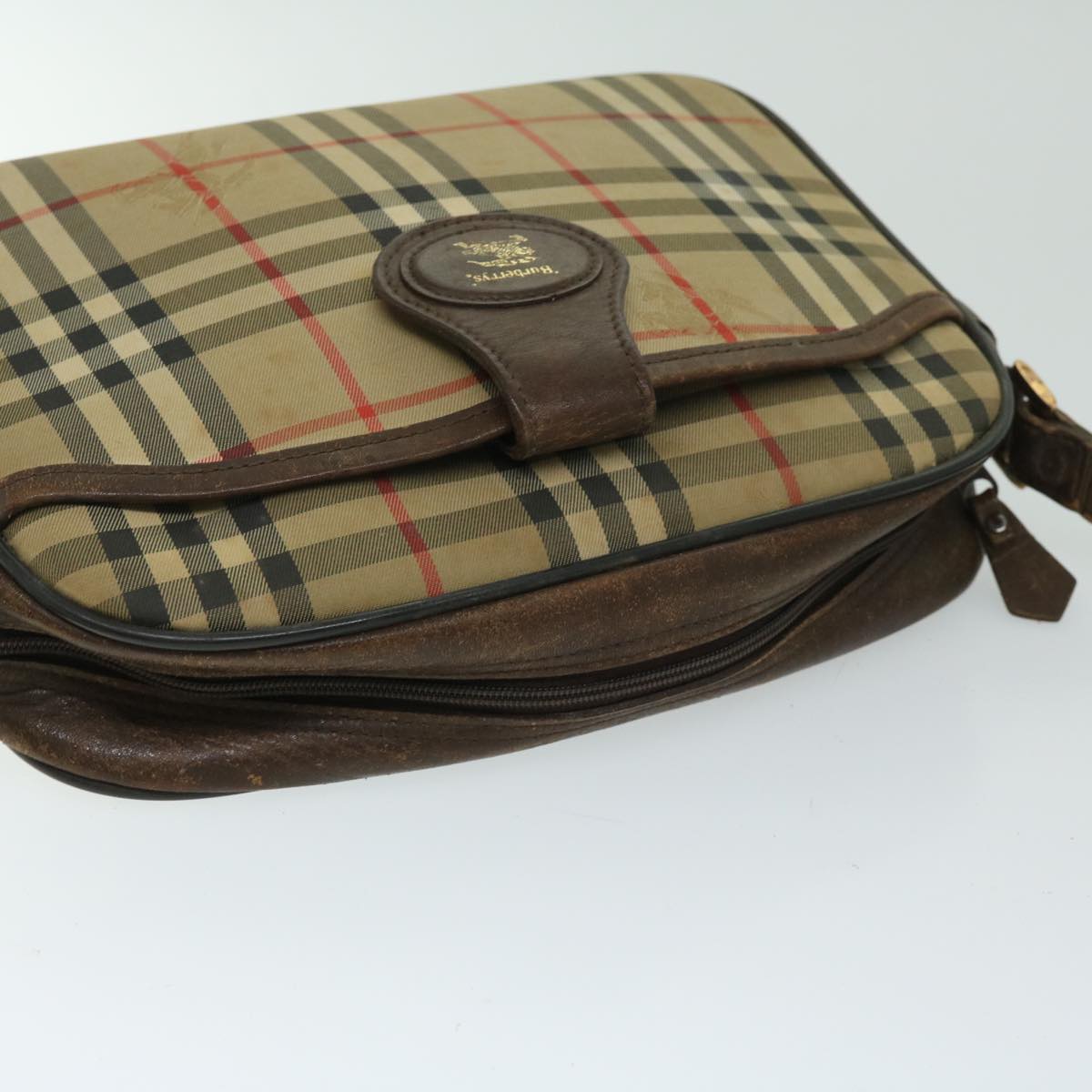 Burberrys Nova Check Shoulder Bag Canvas Beige Auth 68023