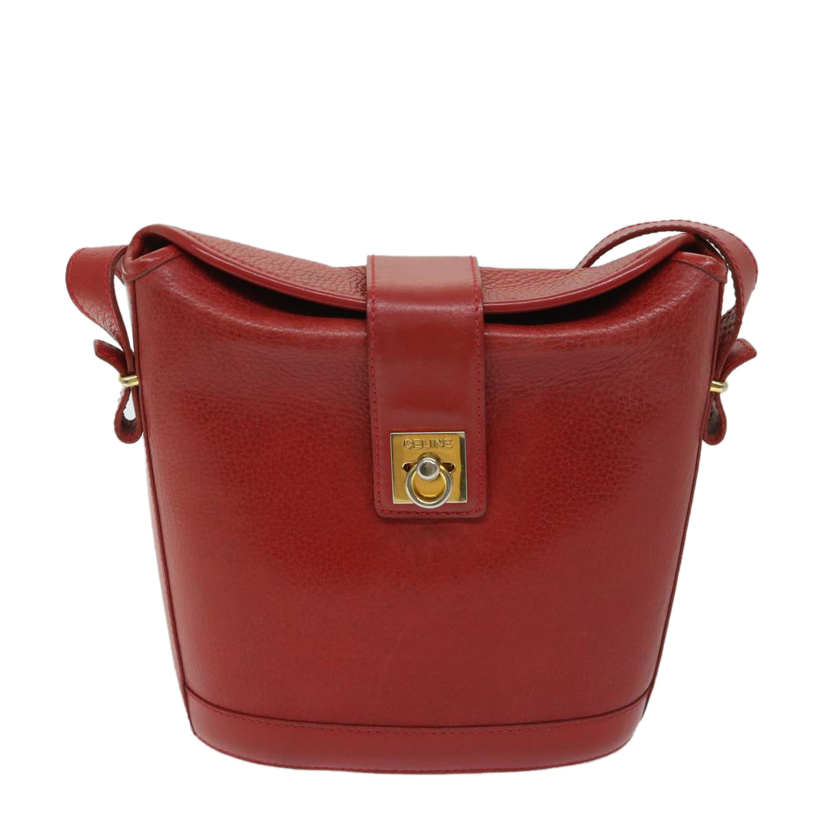 CELINE Shoulder Bag Leather Red Auth 68032 - 0