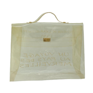 HERMES Vinyl Kelly Hand Bag Vinyl Clear Auth 68037 - 0