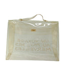 HERMES Vinyl Kelly Hand Bag Vinyl Clear Auth 68038-2