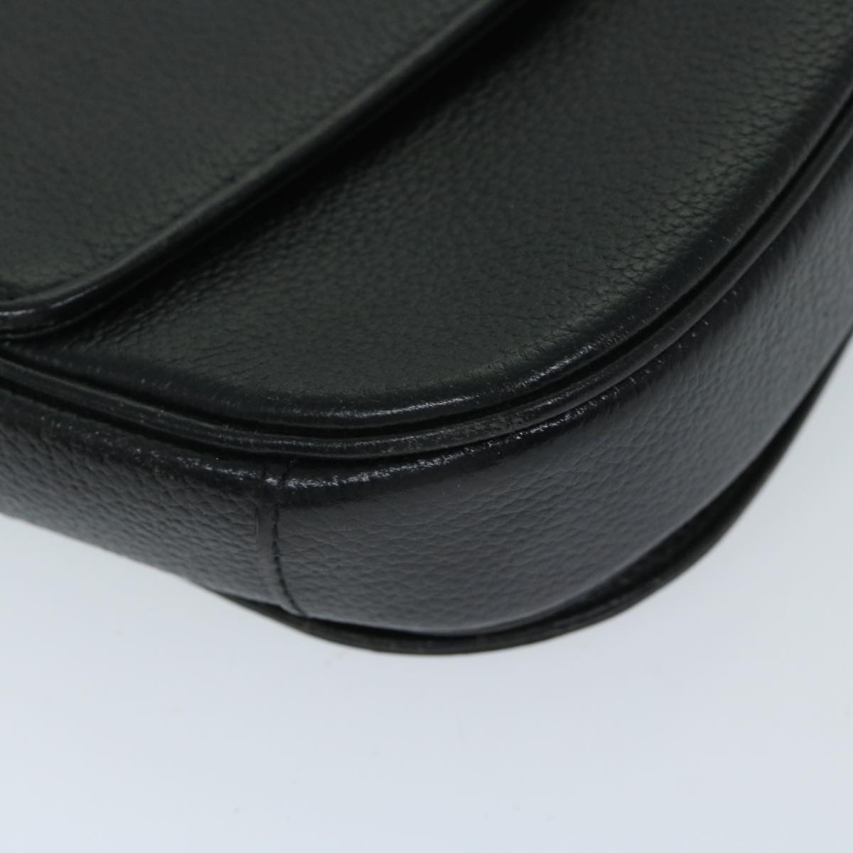 Burberrys Shoulder Bag Leather Black Auth 68056