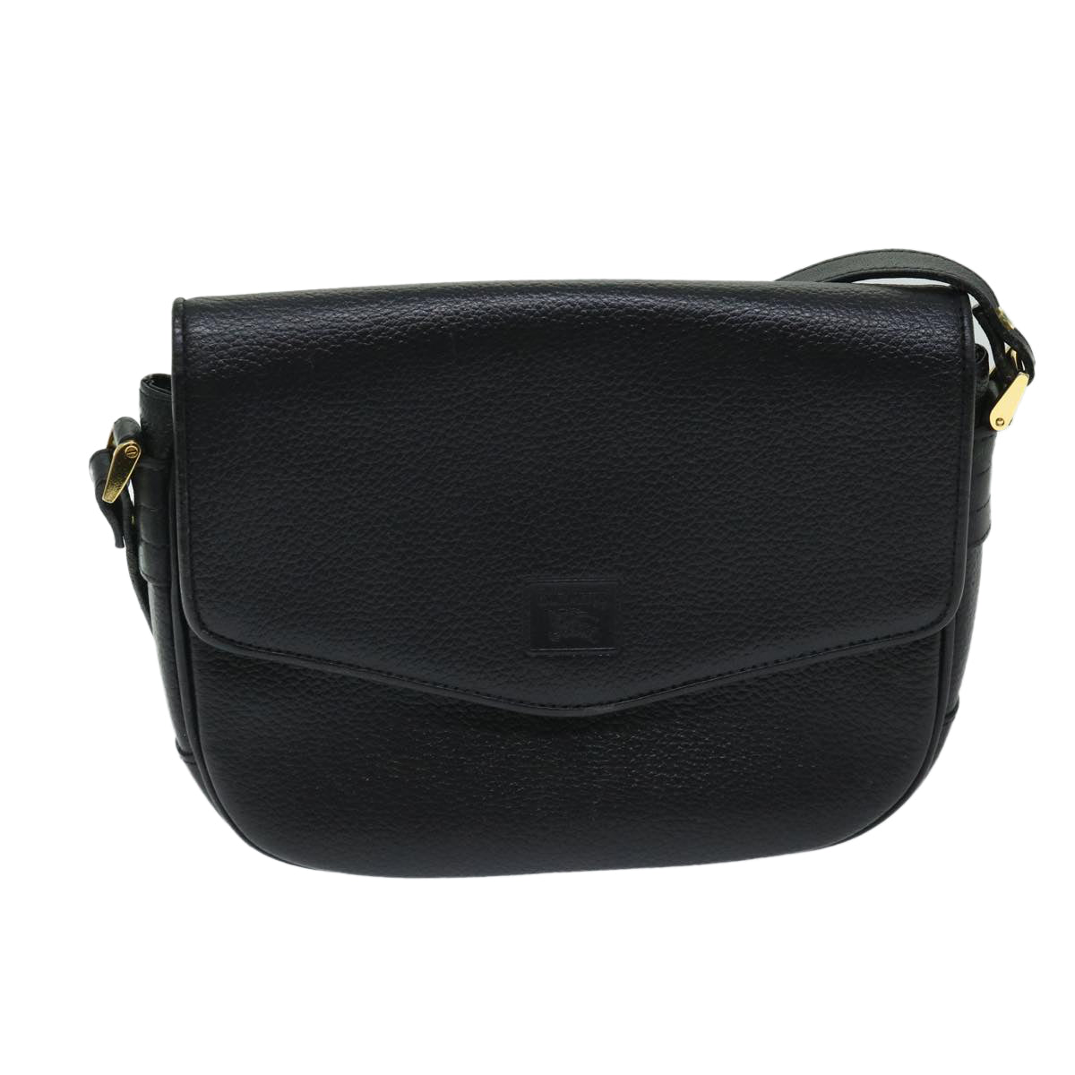 Burberrys Shoulder Bag Leather Black Auth 68056