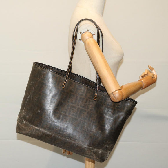 FENDI Zucca Canvas Tote Bag Brown Auth 68069