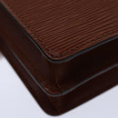 LOUIS VUITTON Epi Angian Clutch Bag Brown M52113 LV Auth 68112-16