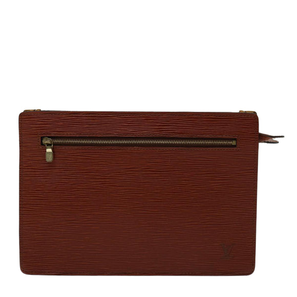 LOUIS VUITTON Epi Angian Clutch Bag Brown M52113 LV Auth 68112