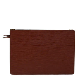 LOUIS VUITTON Epi Angian Clutch Bag Brown M52113 LV Auth 68112 - 0