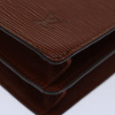 LOUIS VUITTON Epi Angian Clutch Bag Brown M52113 LV Auth 68112-15