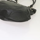 Salvatore Ferragamo Gancini Hand Bag Leather Black Auth 68138-8