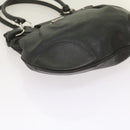 Salvatore Ferragamo Gancini Hand Bag Leather Black Auth 68138-15
