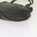 Salvatore Ferragamo Gancini Hand Bag Leather Black Auth 68138-16