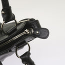 Salvatore Ferragamo Gancini Hand Bag Leather Black Auth 68138-10