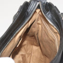 Salvatore Ferragamo Gancini Hand Bag Leather Black Auth 68138-21