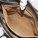 Salvatore Ferragamo Gancini Hand Bag Leather Black Auth 68138-23