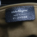 Salvatore Ferragamo Gancini Hand Bag Leather Black Auth 68138-12