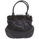 Salvatore Ferragamo Gancini Hand Bag Leather Black Auth 68138-2