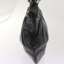 Salvatore Ferragamo Gancini Hand Bag Leather Black Auth 68138-3