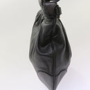 Salvatore Ferragamo Gancini Hand Bag Leather Black Auth 68138-4