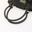 Salvatore Ferragamo Gancini Hand Bag Leather Black Auth 68138-7