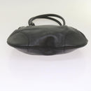 Salvatore Ferragamo Gancini Hand Bag Leather Black Auth 68138-5