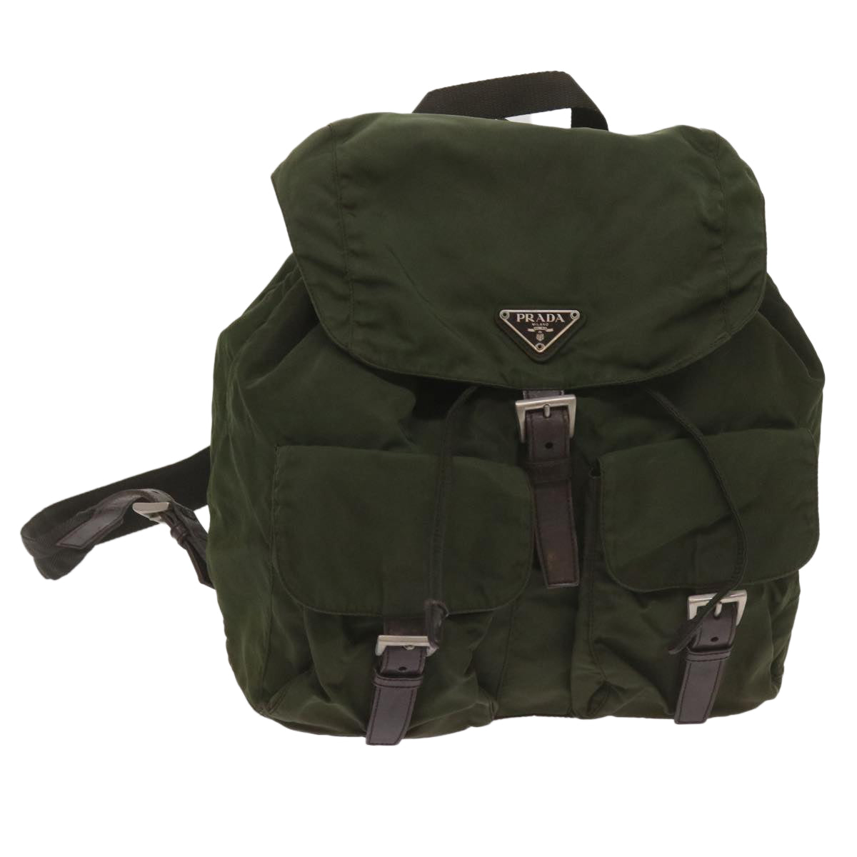 PRADA Backpack Nylon Khaki Auth 68153