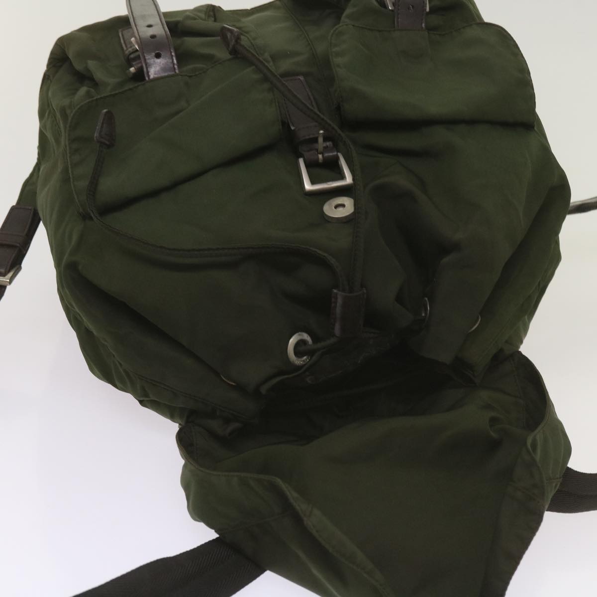 PRADA Backpack Nylon Khaki Auth 68153