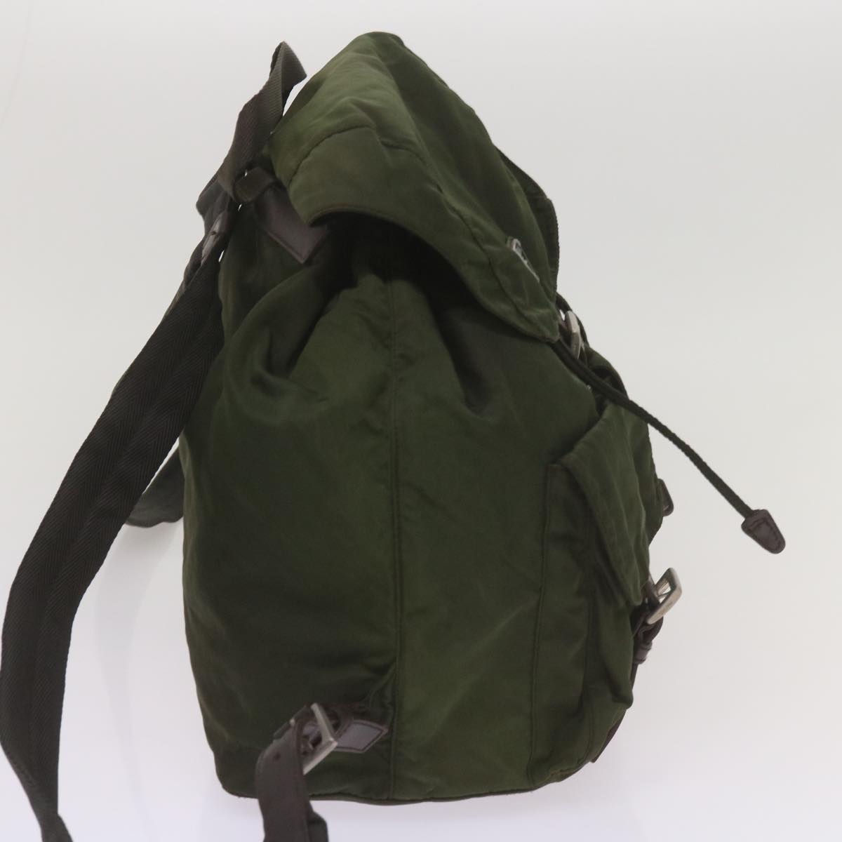 PRADA Backpack Nylon Khaki Auth 68153