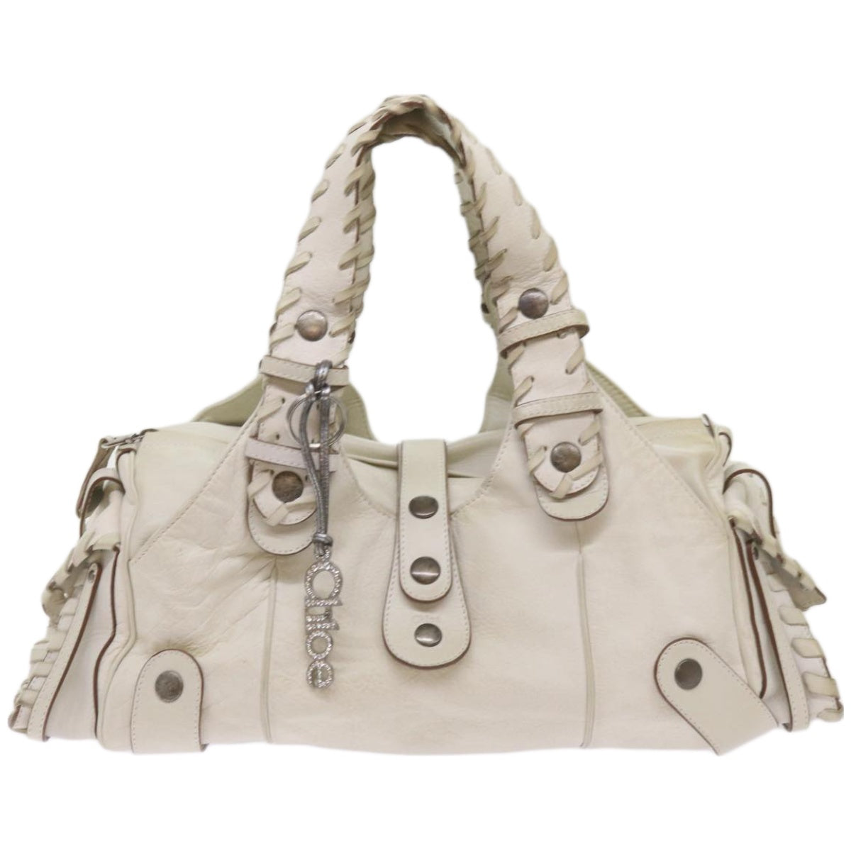Chloe Silverado Shoulder Bag Leather White Auth 68156 - 0