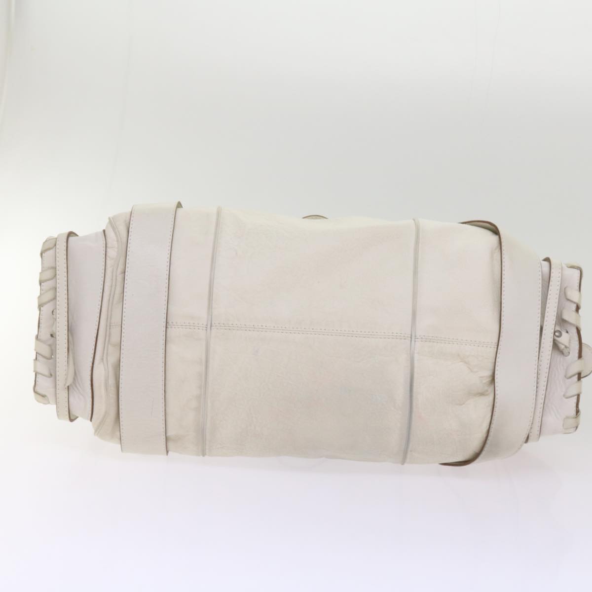 Chloe Silverado Shoulder Bag Leather White Auth 68156