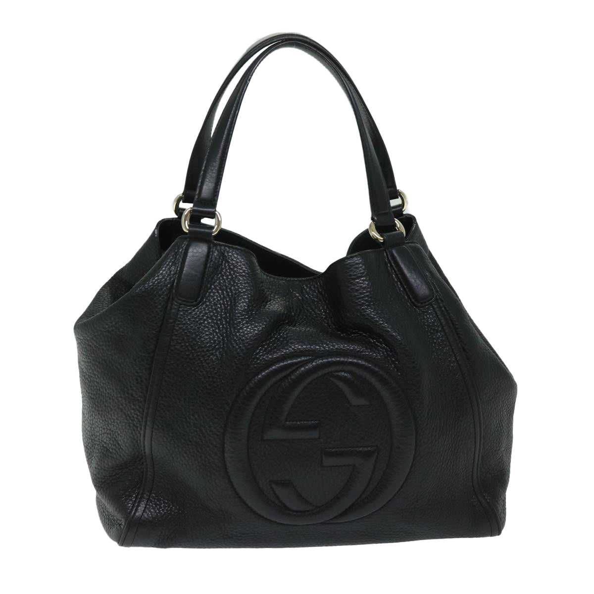 GUCCI Soho Shoulder Bag Leather Black 282309 Auth 68170