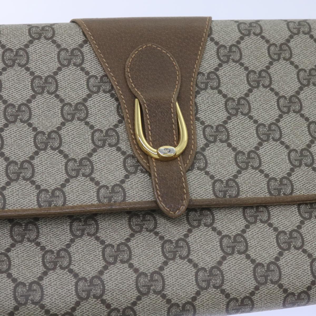 GUCCI GG Canvas Shoulder Bag PVC Beige Auth 68191