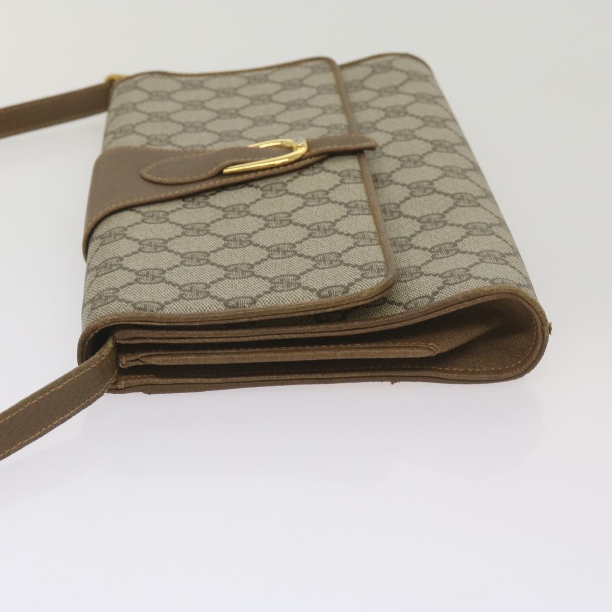 GUCCI GG Canvas Shoulder Bag PVC Beige Auth 68191