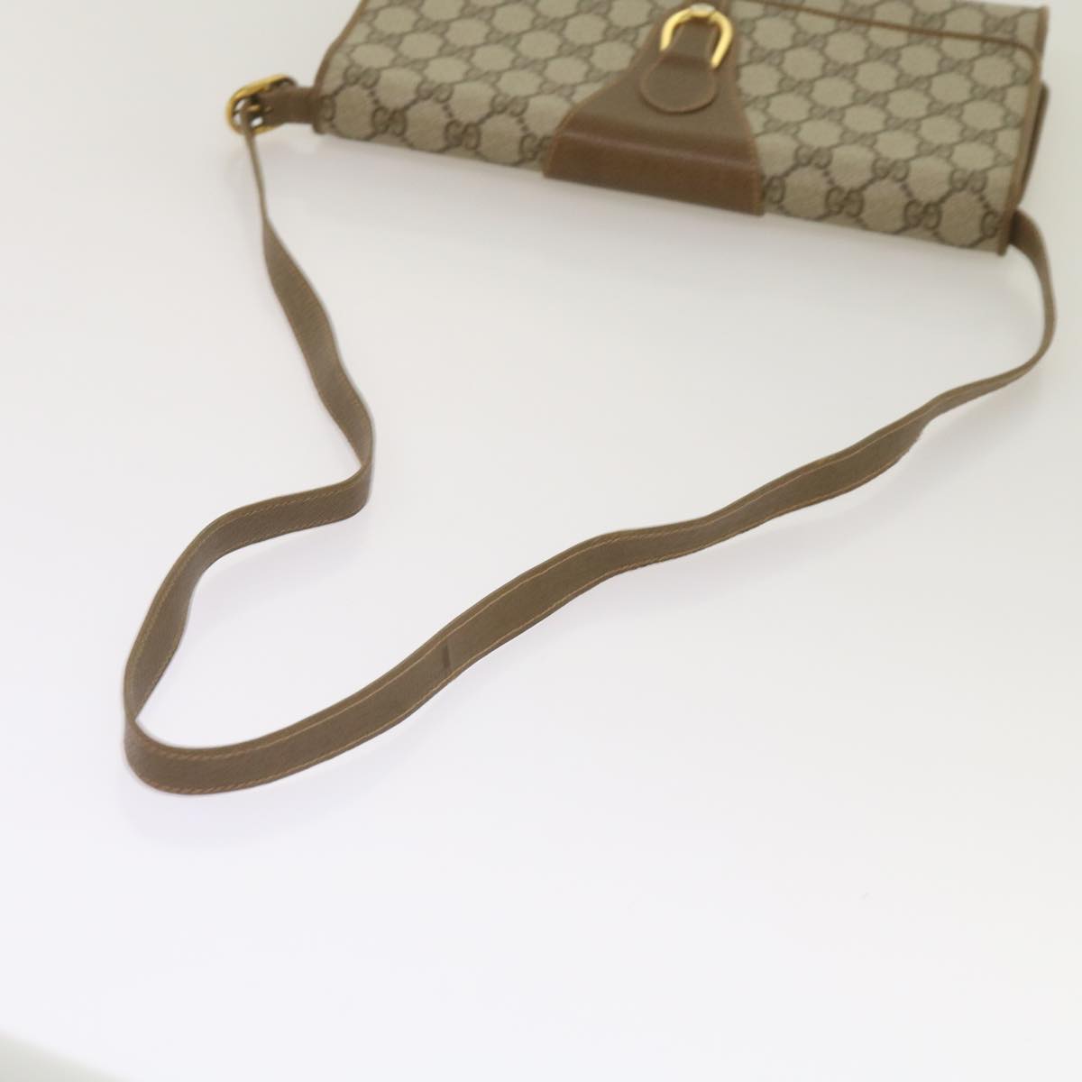 GUCCI GG Canvas Shoulder Bag PVC Beige Auth 68191