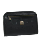 MCM Vicetos Logogram Clutch Bag PVC Black Auth 68192-1
