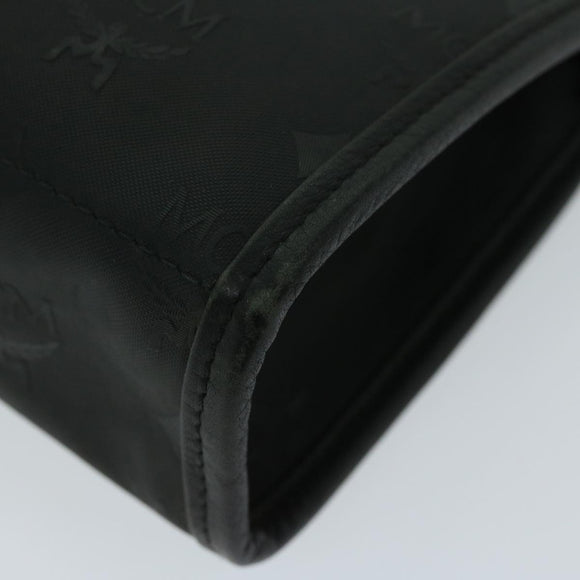 MCM Vicetos Logogram Clutch Bag PVC Black Auth 68192