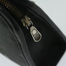 MCM Vicetos Logogram Clutch Bag PVC Black Auth 68192-8