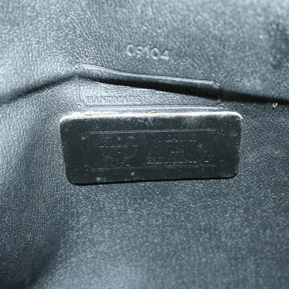 MCM Vicetos Logogram Clutch Bag PVC Black Auth 68192